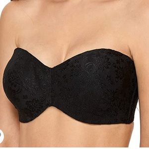 Unlined Jacquard Underwire Minimizer Strapless Bra